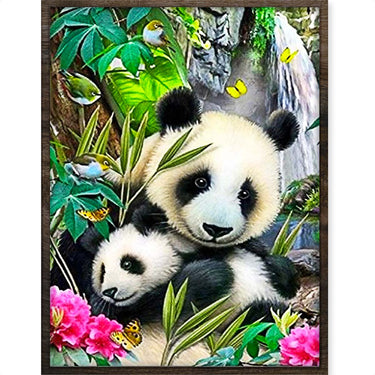 Panda's - Diamond Painting - 40x30cm - Rond
